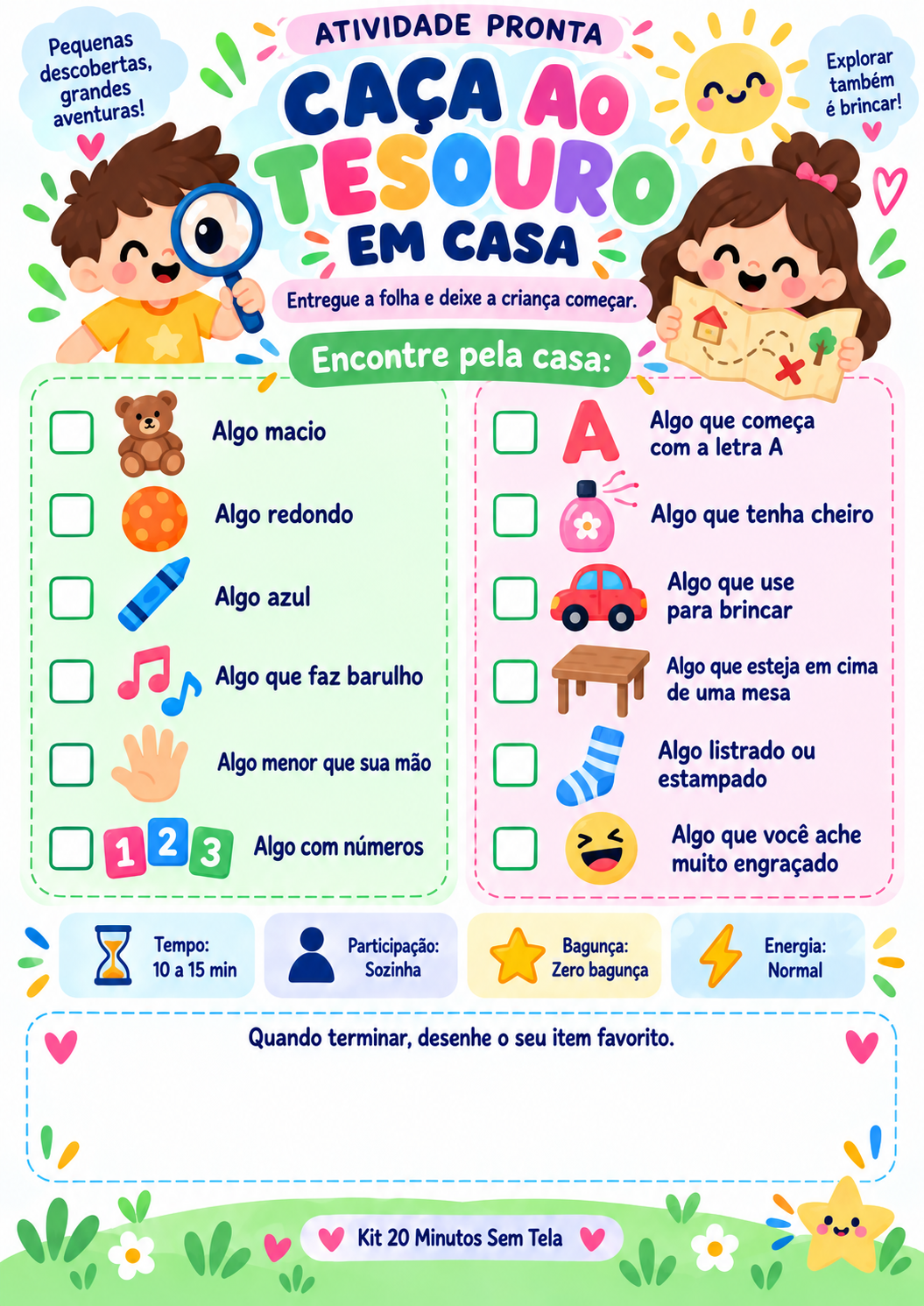 Atividade pronta Caça ao Tesouro em Casa